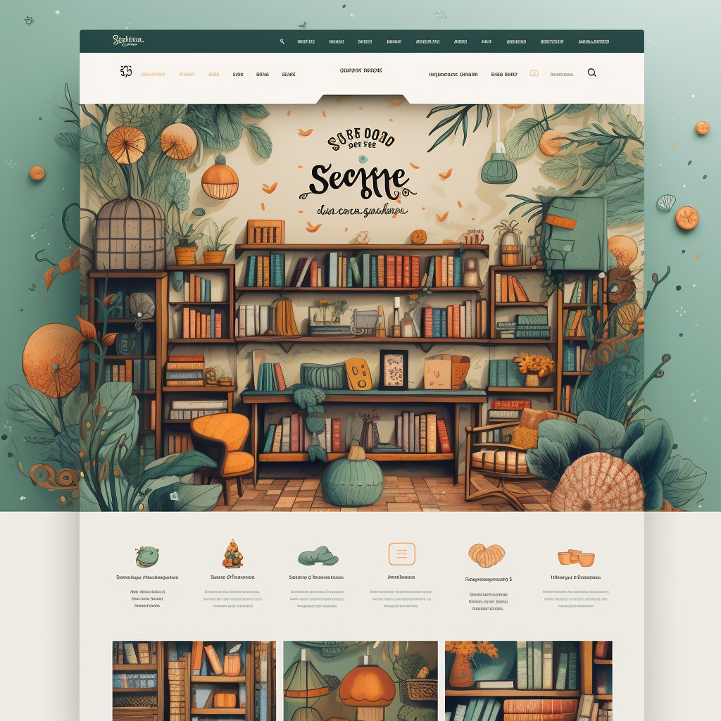 Midjourney - webbdesign bokaffär