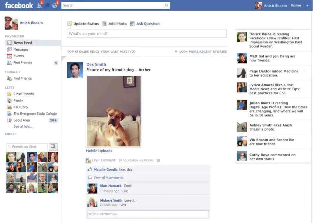 Facebook förr